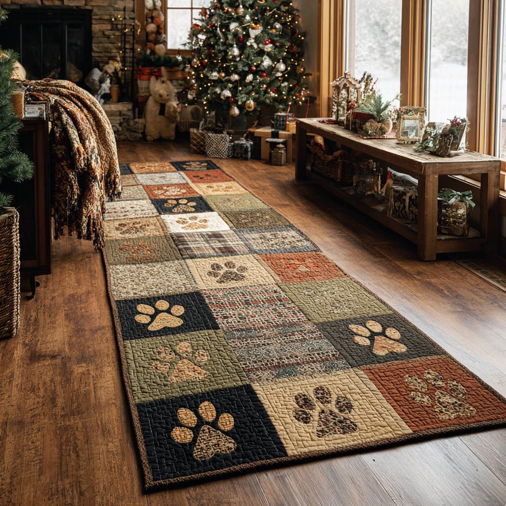 Snowy Prints Runner Carpet Runner Rug - Cute Pet Design | Animal Printed Runner Rug