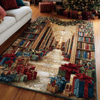 Snowy Reading area rug in a living room