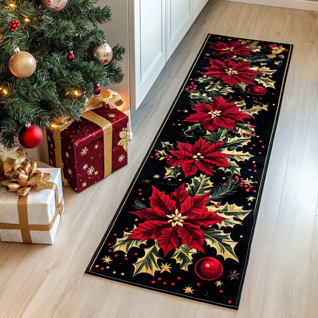 Snowy Route Runner Carpet Runner Rug - Cute Pet Design | Animal Printed Runner Rug
