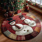 Snowy Twilight Round Mat Rug - washable non-slip printed rug