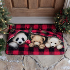 Snuggly Bear Trio Doormat - Cute Animal Design | Printed Welcome Doormat