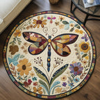 Soaring Beauty Round Mat Rug - washable non-slip printed rug