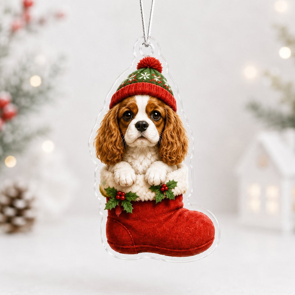 Sock Cavalier King Charles Spaniel Christmas Ornament
