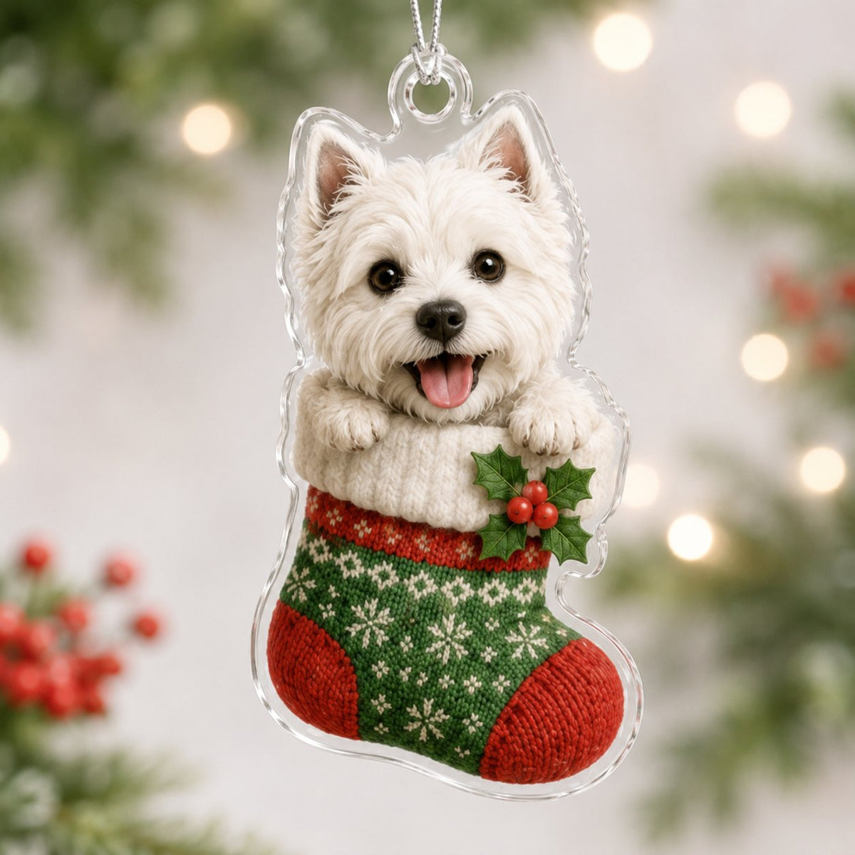Sock West Highland Terrier Christmas Ornament