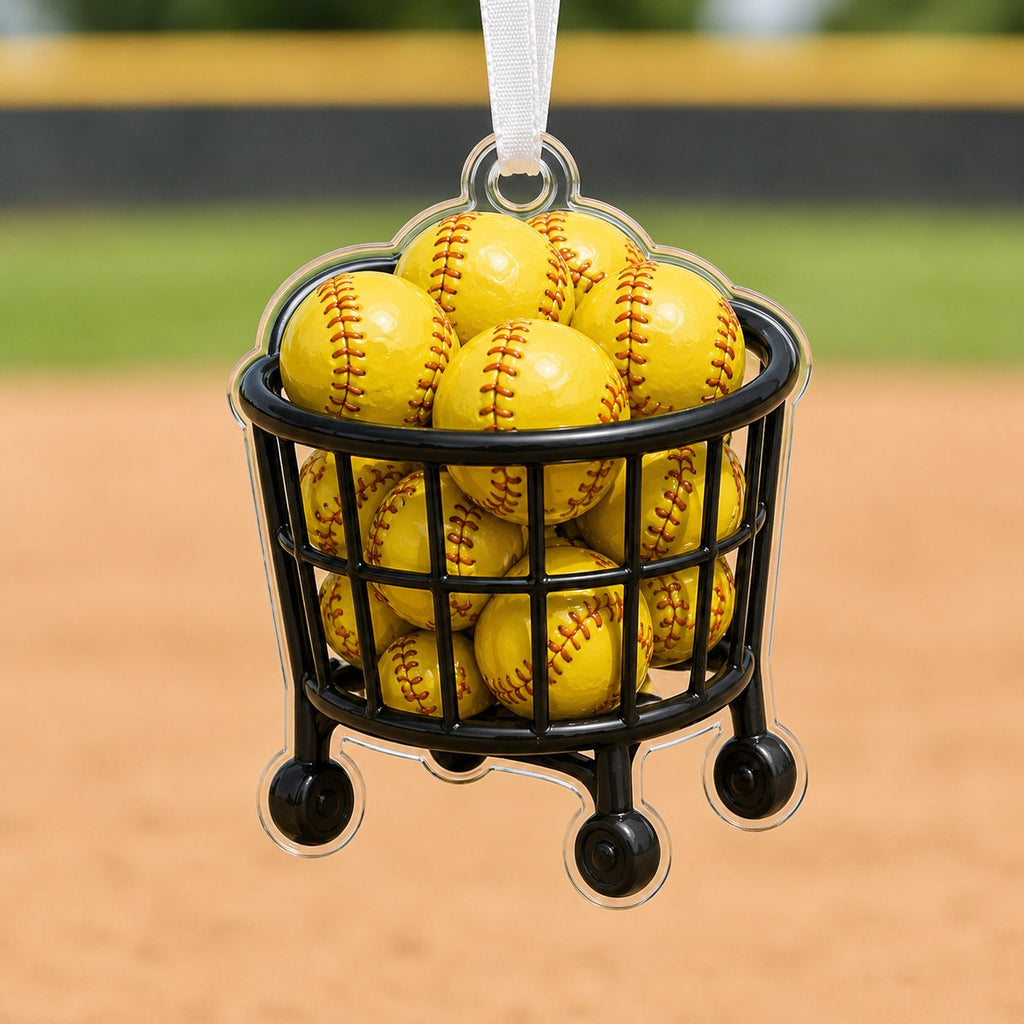 Softball Practice Cart Christmas Ornament
