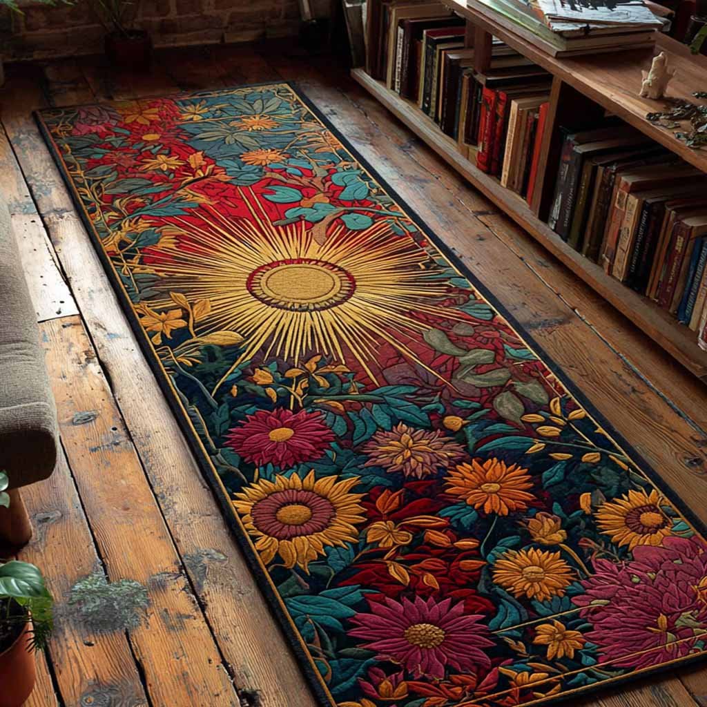 Solar Bloom Runner Carpet Runner Rug - Cute Pet Design | Animal Printed Runner Rug