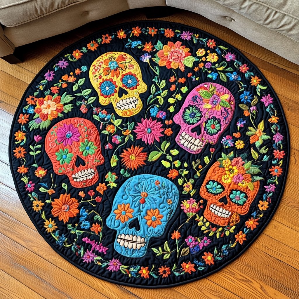 Soul Fiesta Round Mat Rug - Retro Vintage Design | Nostalgia Home Decor