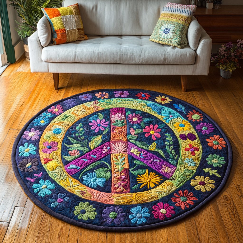 Soul Journey Round Mat Rug - Retro Vintage Design | Nostalgia Home Decor