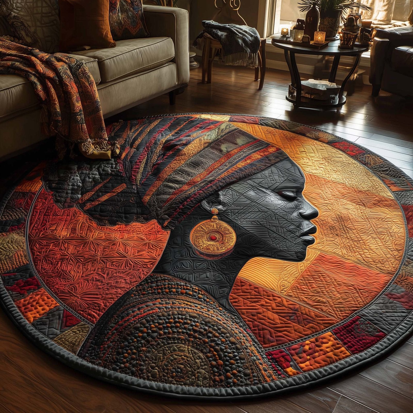 Soulbound King Round Mat Round Mat Rug - washable non-slip printed rug