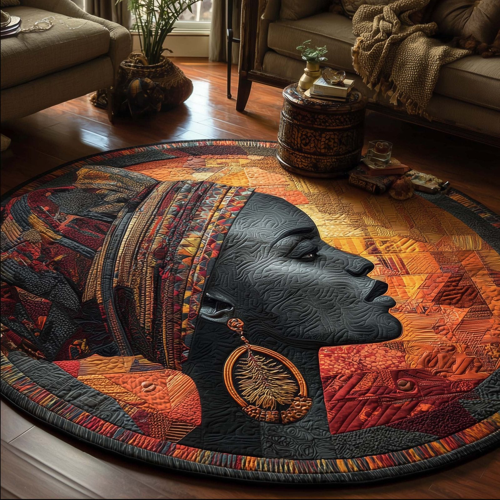 Soulbound King Round Mat Round Mat Rug - Retro Vintage Design | Nostalgia Home Decor