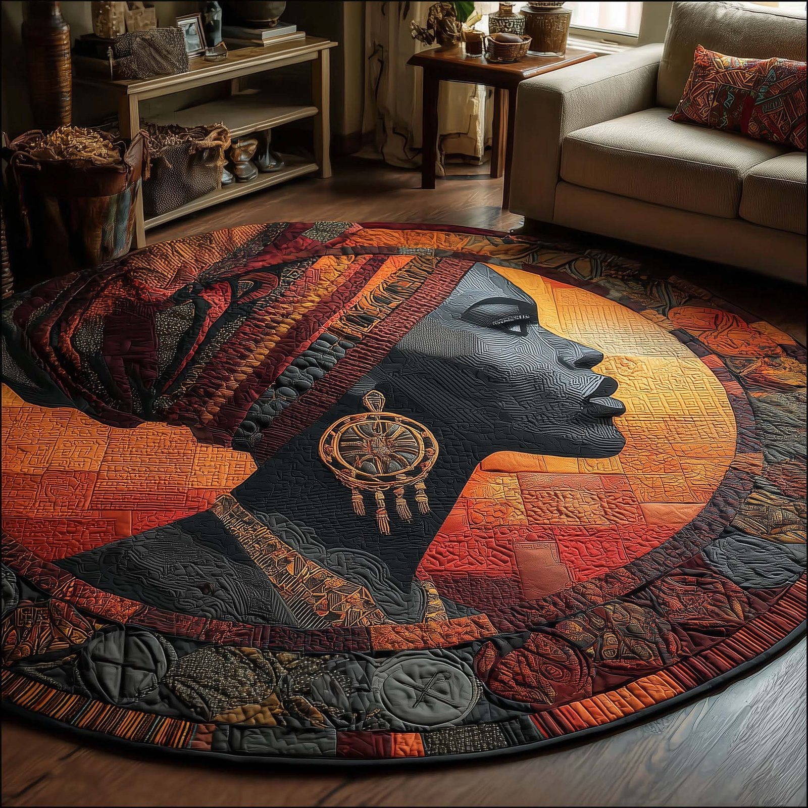 Soulbound King Round Mat Round Mat Rug - Retro Vintage Design | Nostalgia Home Decor