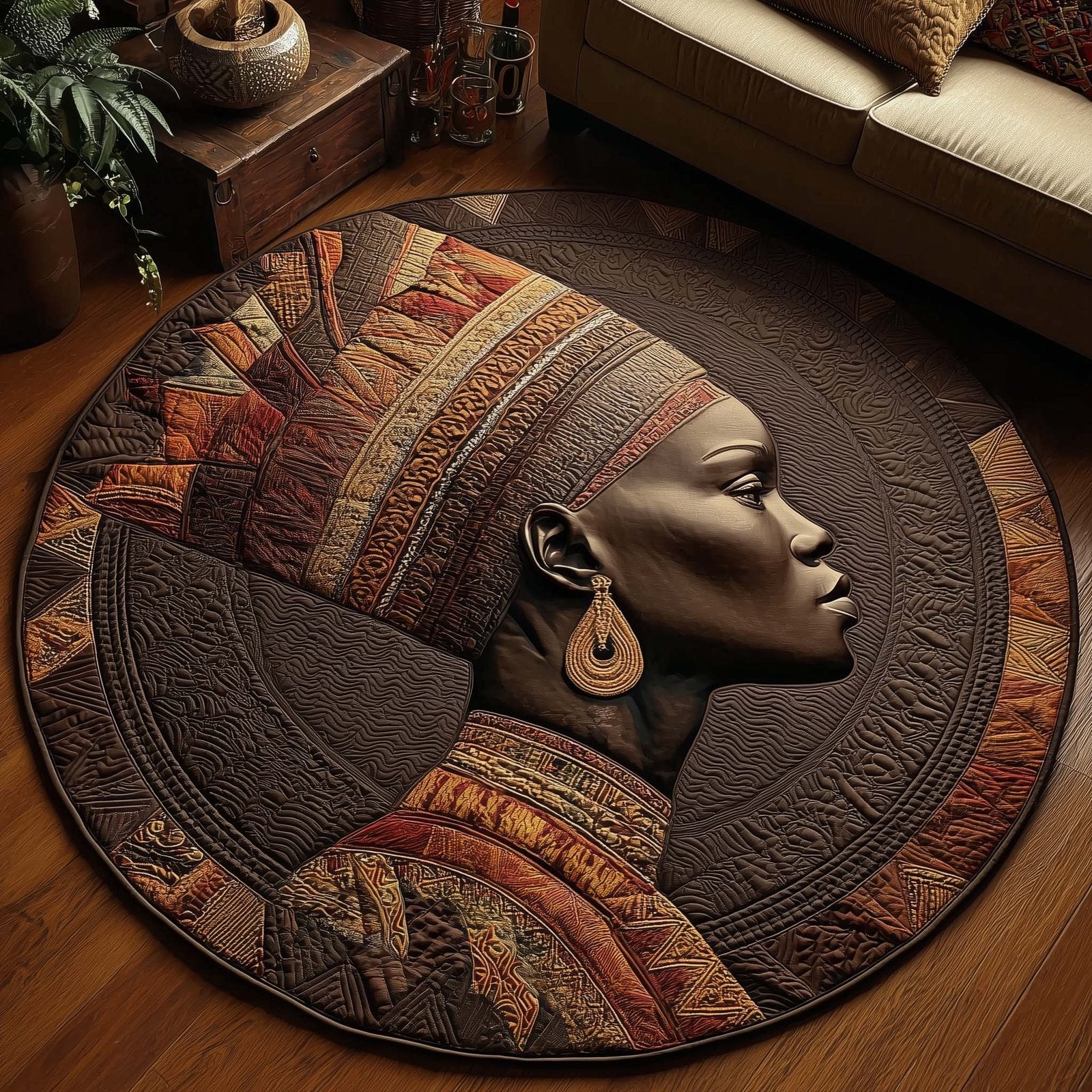 Soulbound King Round Mat Round Mat Rug - Retro Vintage Design | Nostalgia Home Decor