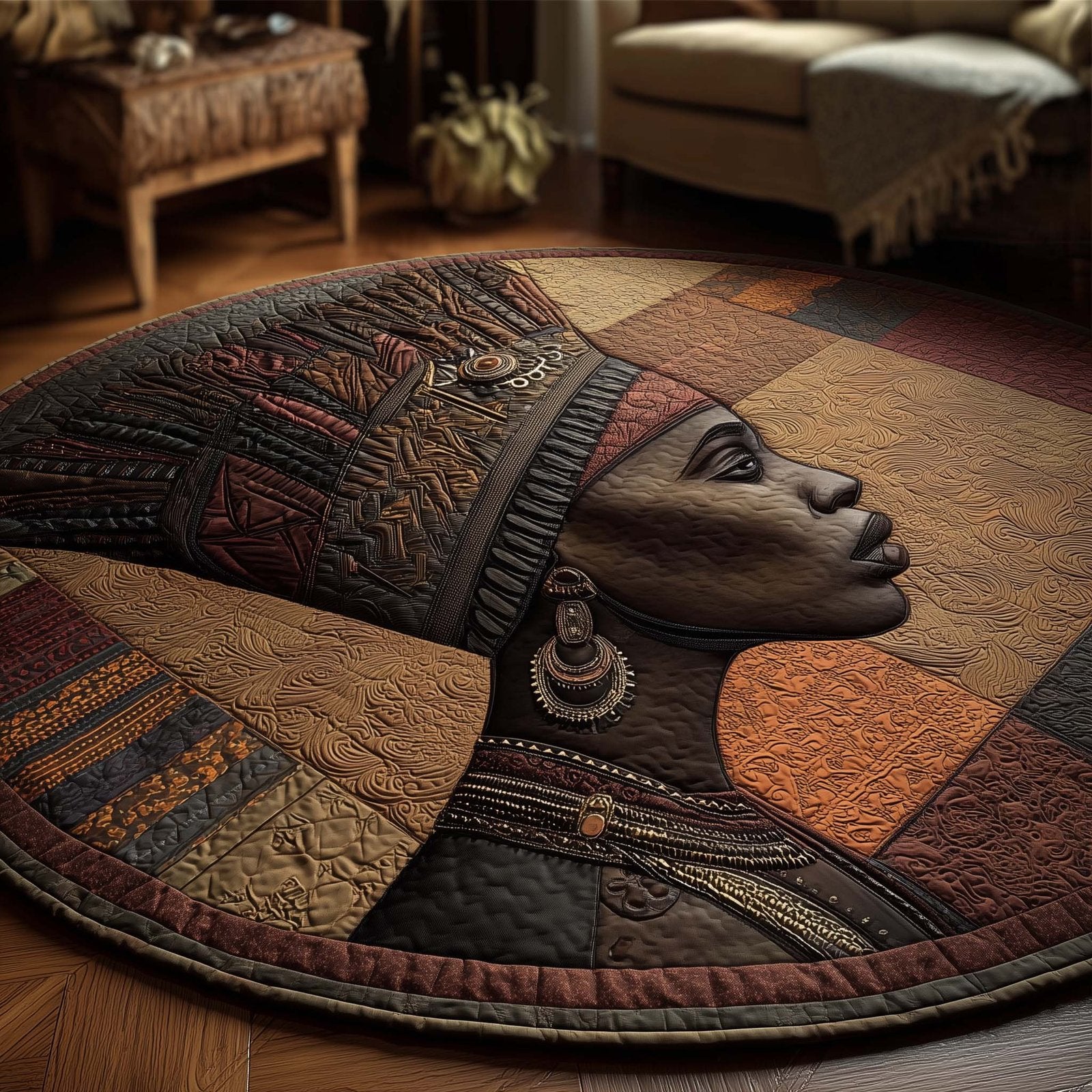 Soulbound King Round Mat Round Mat Rug - Retro Vintage Design | Nostalgia Home Decor