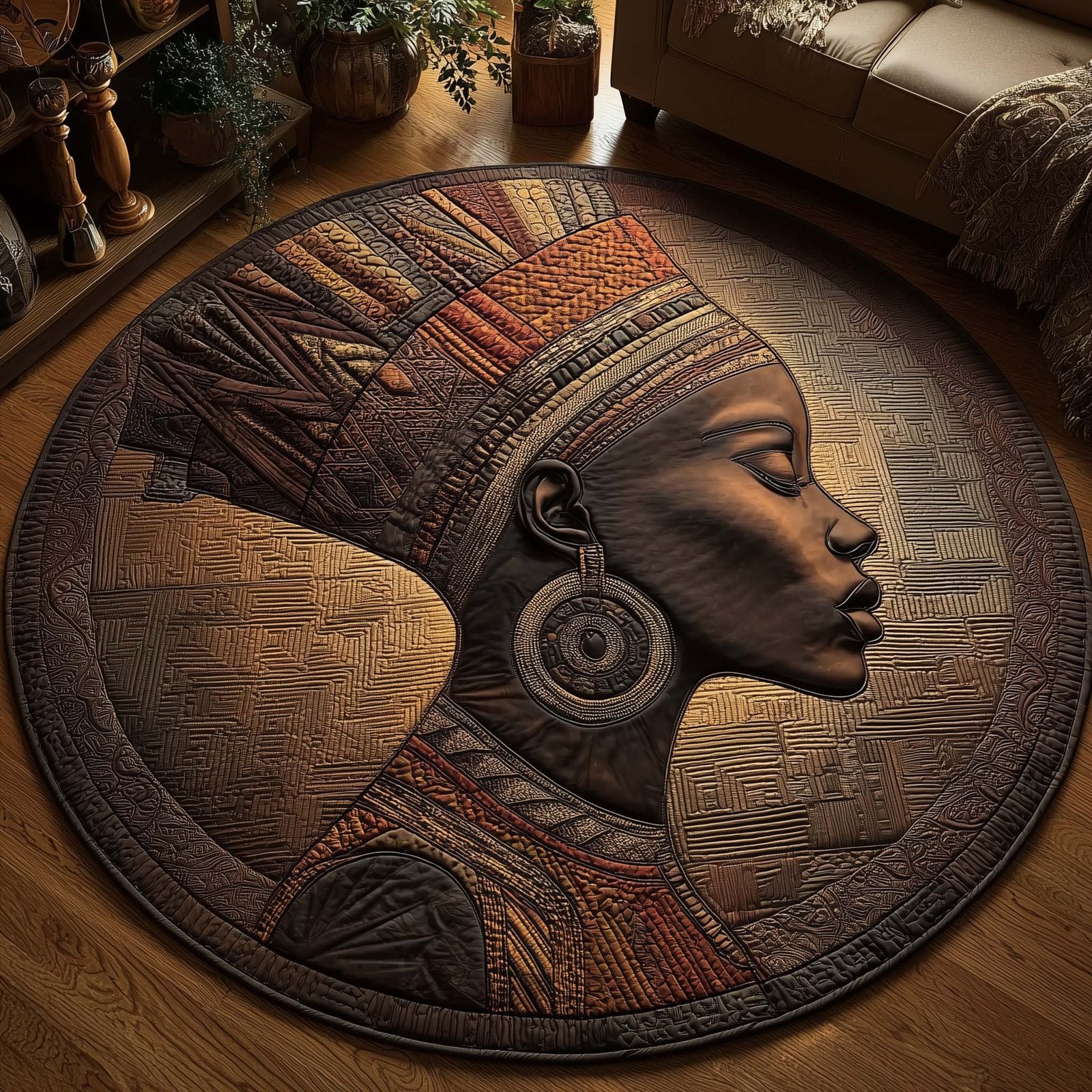 Soulbound King Round Mat Round Mat Rug - Retro Vintage Design | Nostalgia Home Decor