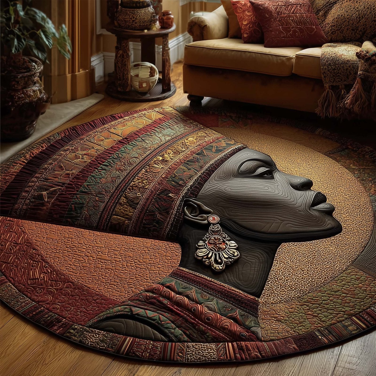 Soulbound King Round Mat Round Mat Rug - Retro Vintage Design | Nostalgia Home Decor