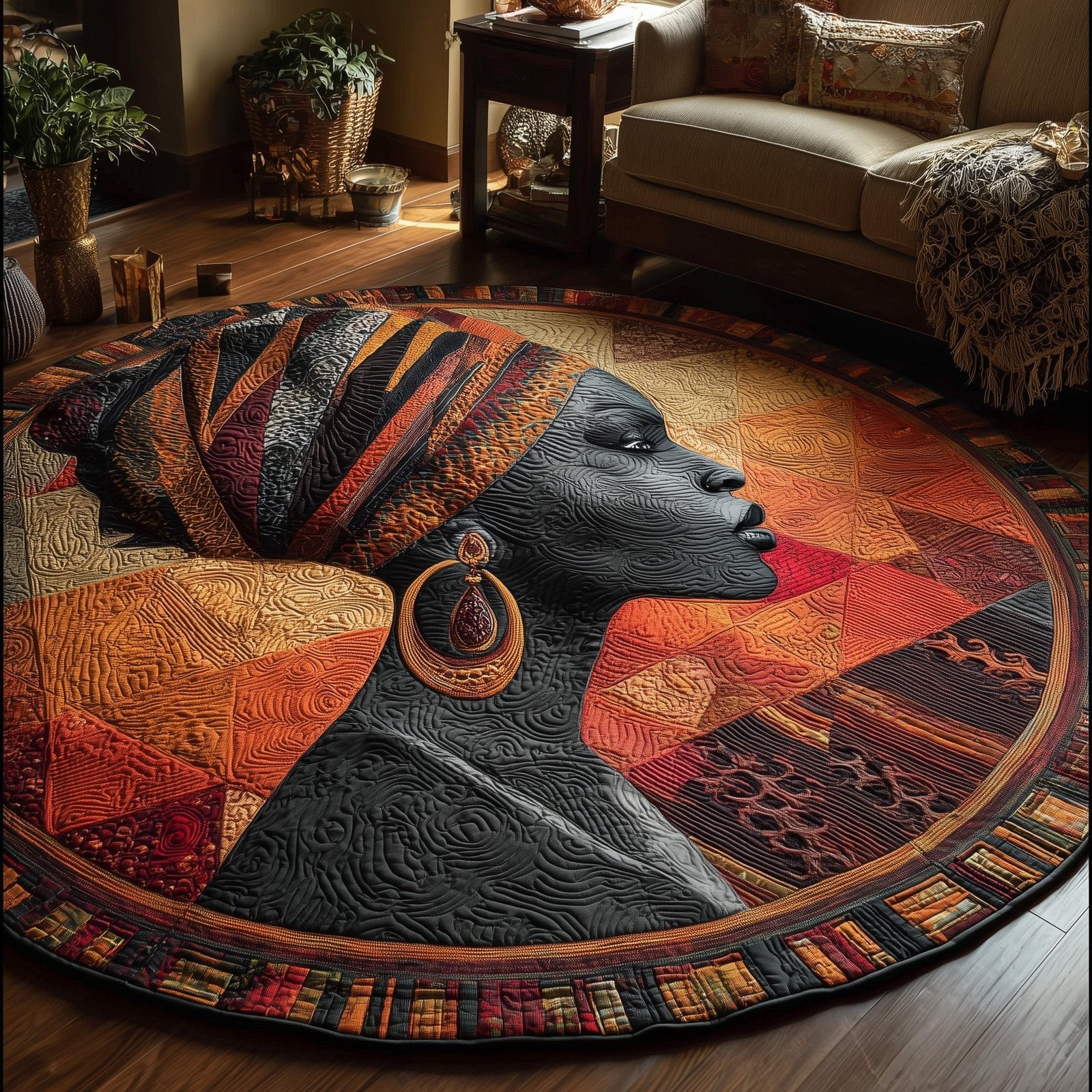 Soulbound Roots Round Mat Rug - Retro Vintage Design | Nostalgia Home Decor