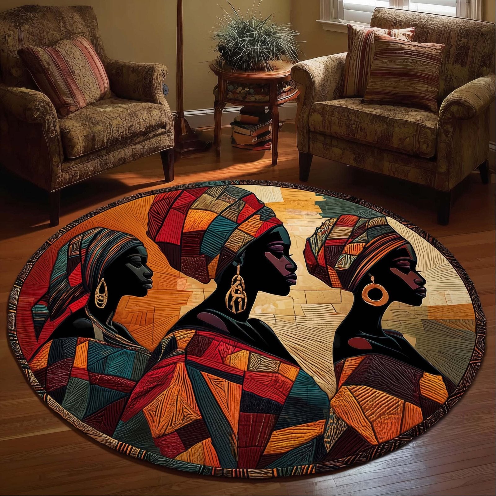 Soulbound Roots Round Mat Rug - Retro Vintage Design | Nostalgia Home Decor