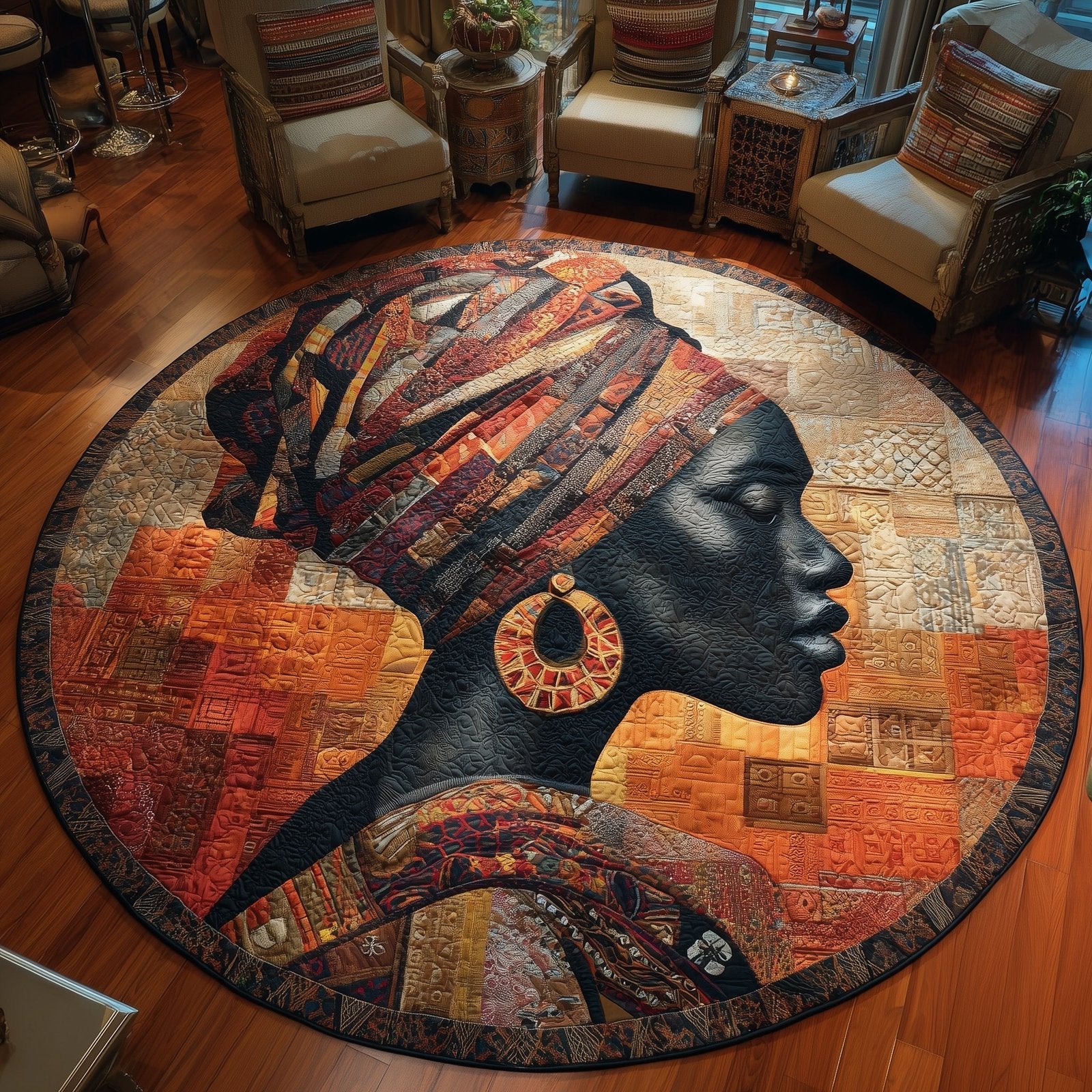 Soulbound Roots Round Mat Rug - Retro Vintage Design | Nostalgia Home Decor