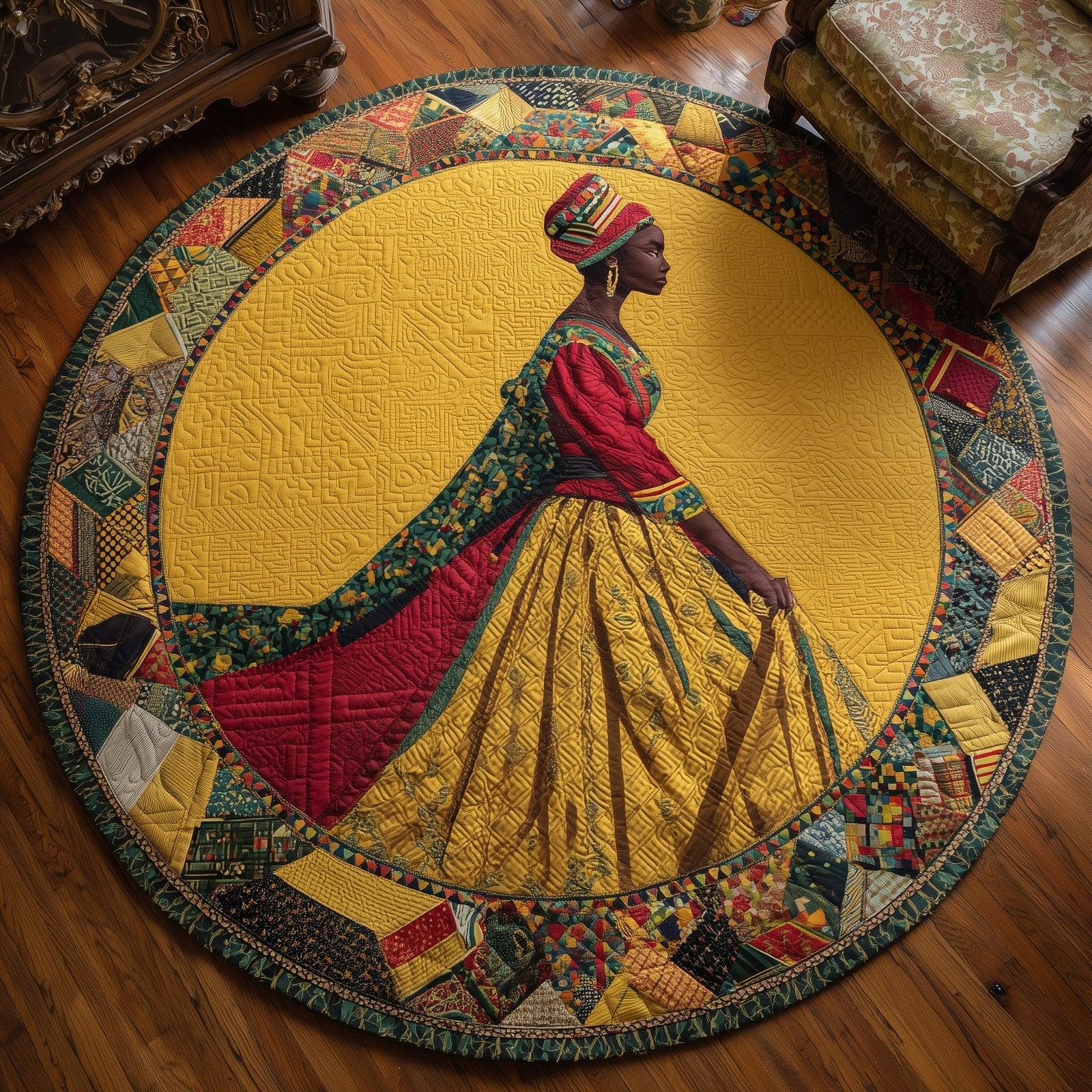 Soulbound Roots Round Mat Rug - Retro Vintage Design | Nostalgia Home Decor