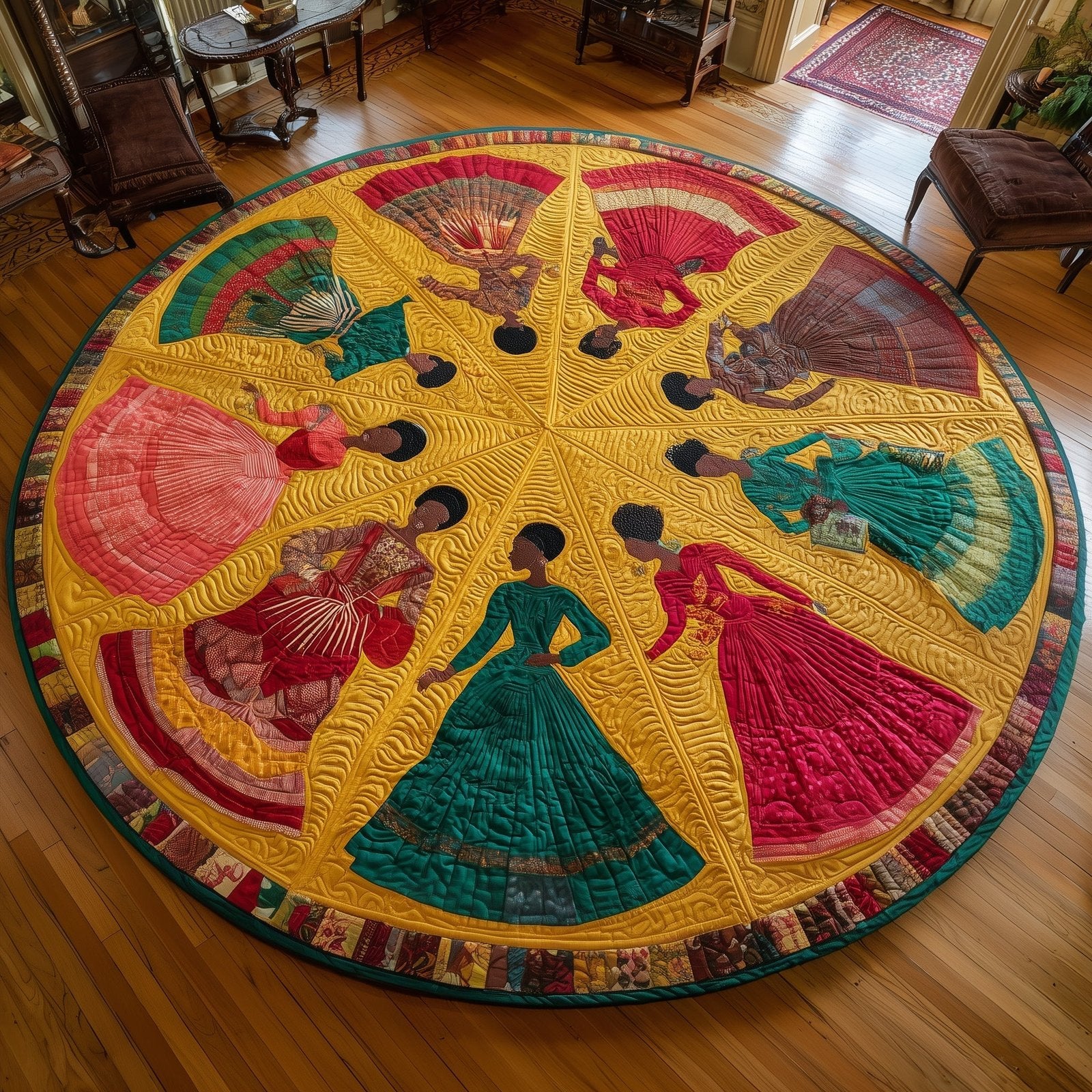 Soulbound Roots Round Mat Rug - Retro Vintage Design | Nostalgia Home Decor