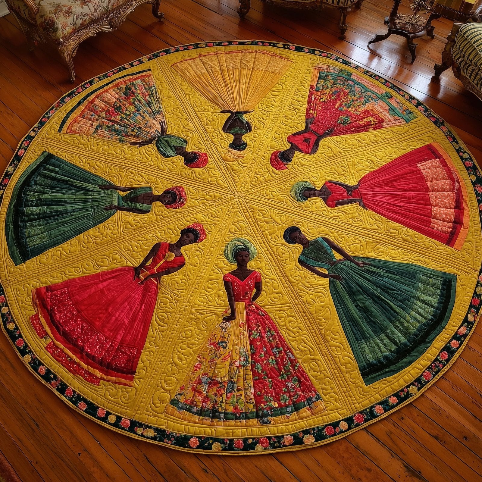 Soulbound Roots Round Mat Rug - Retro Vintage Design | Nostalgia Home Decor
