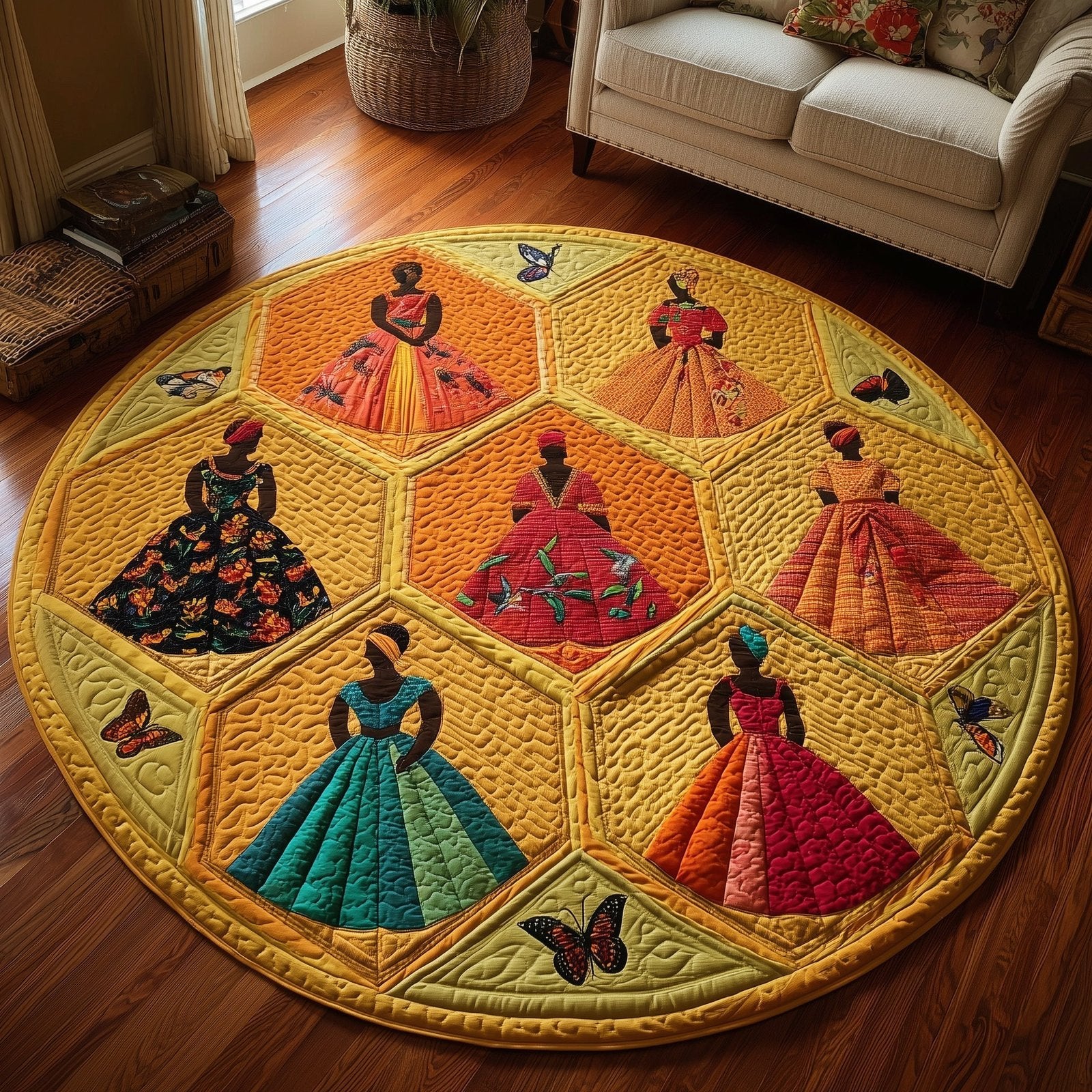 Soulbound Roots Round Mat Rug - Retro Vintage Design | Nostalgia Home Decor