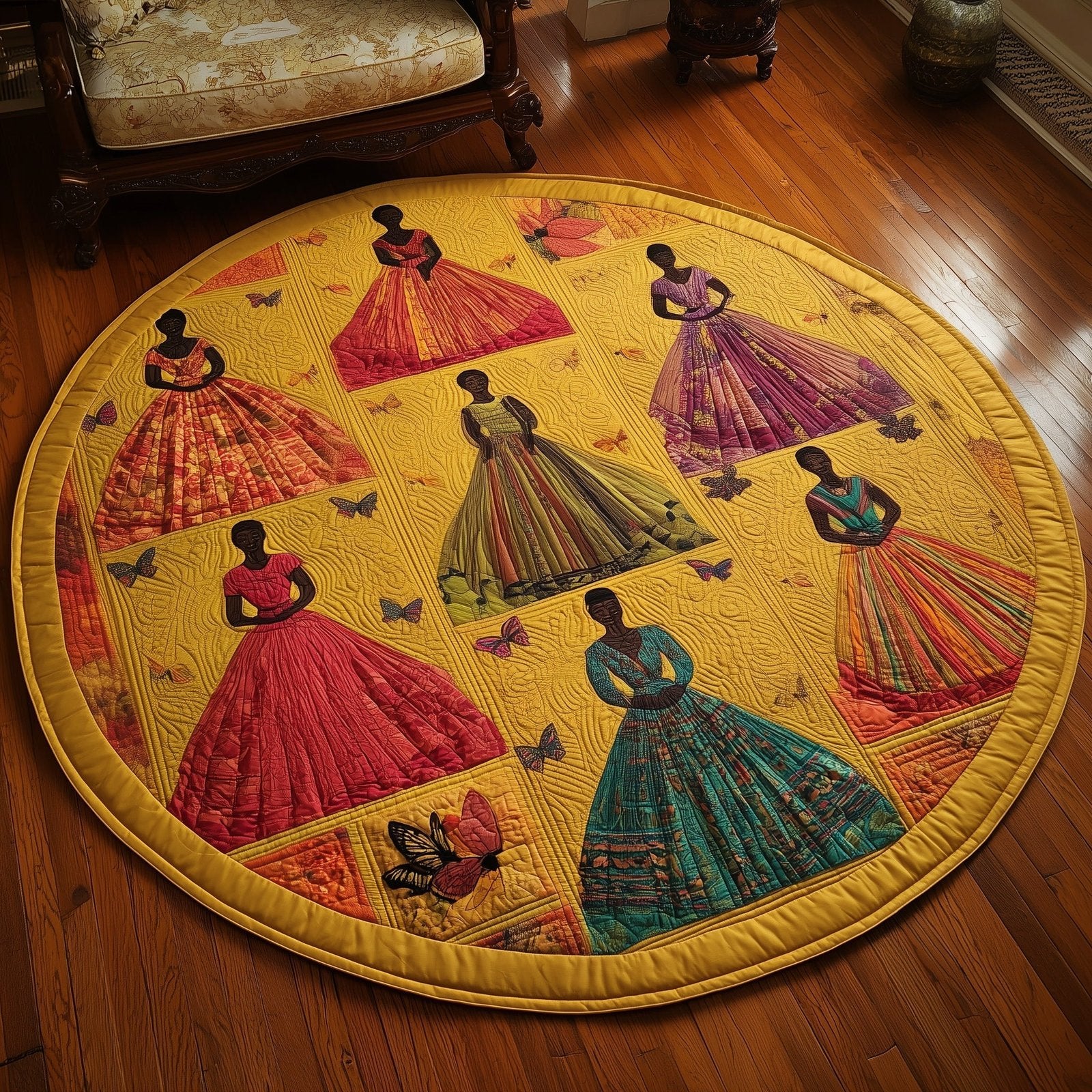 Soulbound Roots Round Mat Rug - Retro Vintage Design | Nostalgia Home Decor