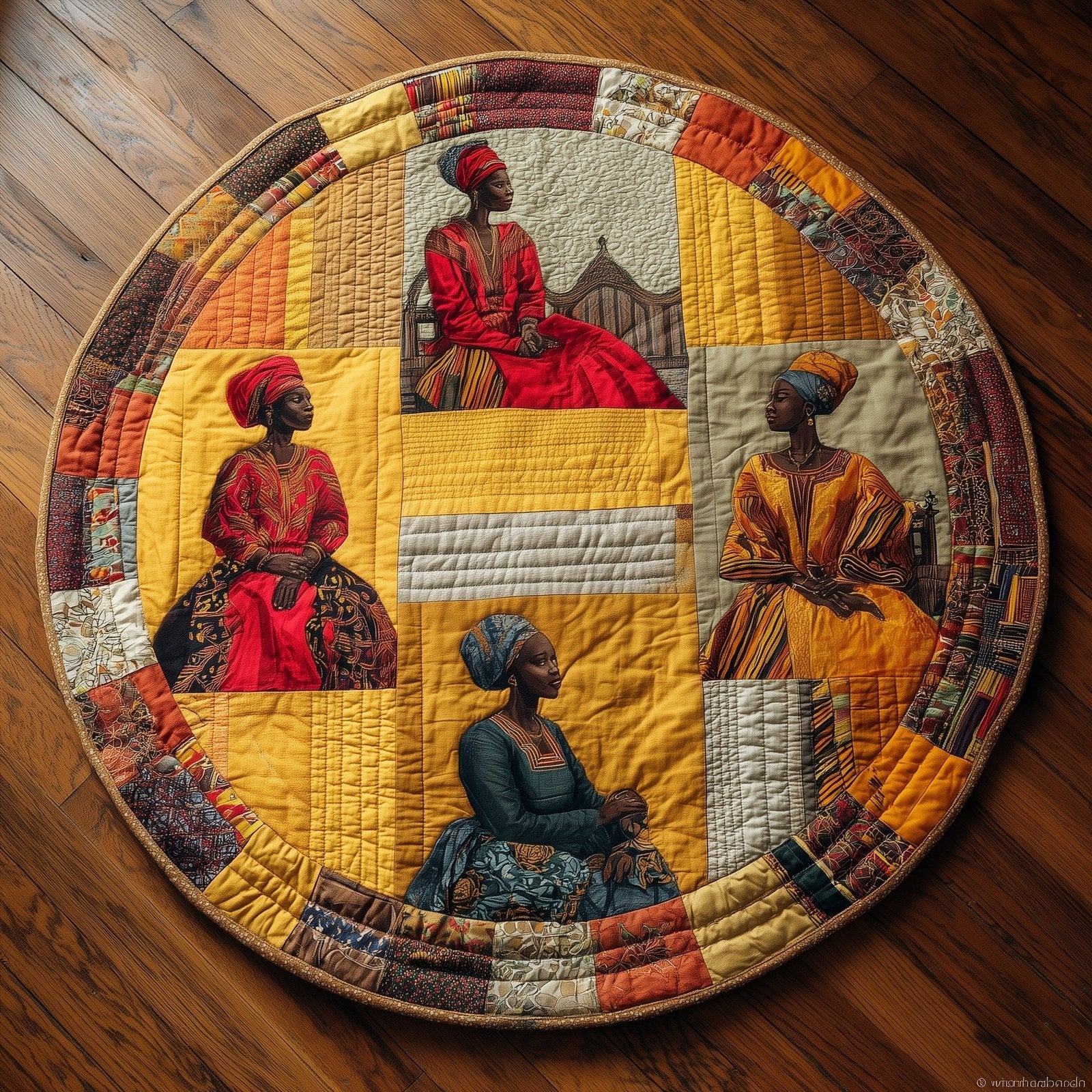 Soulbound Roots Round Mat Rug - Retro Vintage Design | Nostalgia Home Decor