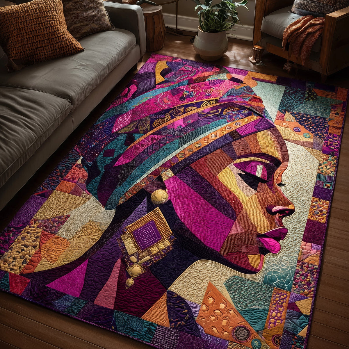 Soulwoven Dreams area rug in a living room