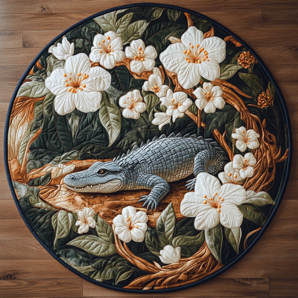 Southern Beast Round Mat Rug - washable non-slip printed rug