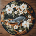Southern Beast Round Mat Rug - washable non-slip printed rug