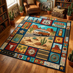 Southwest Van Trail area rug in a living room