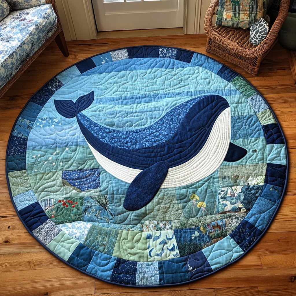 Space Voyager Round Mat Rug - washable non-slip printed rug