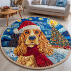 Sparkle Pup Round Mat Rug - washable non-slip printed rug