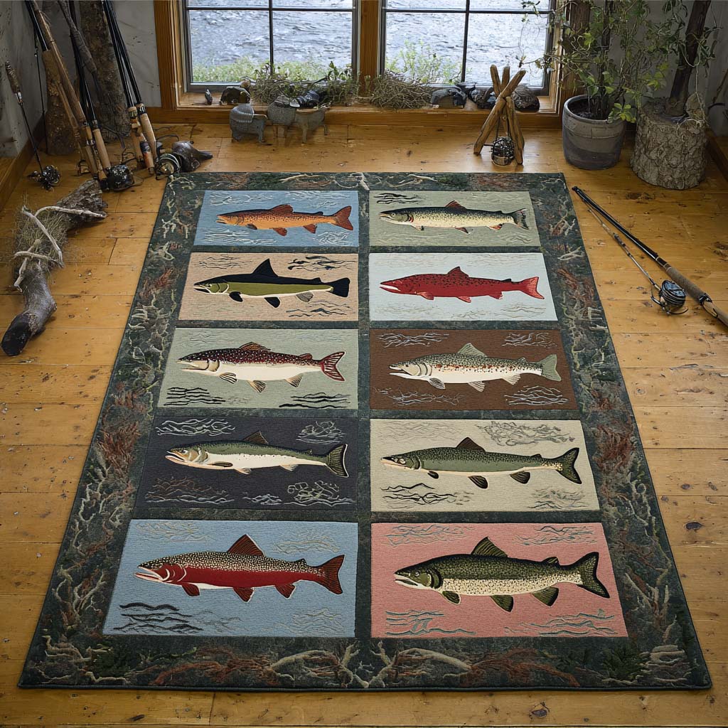 Speckled Beauty area rug in a living room