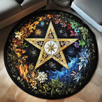 Spellbound Star Round Mat Rug - washable non-slip printed rug