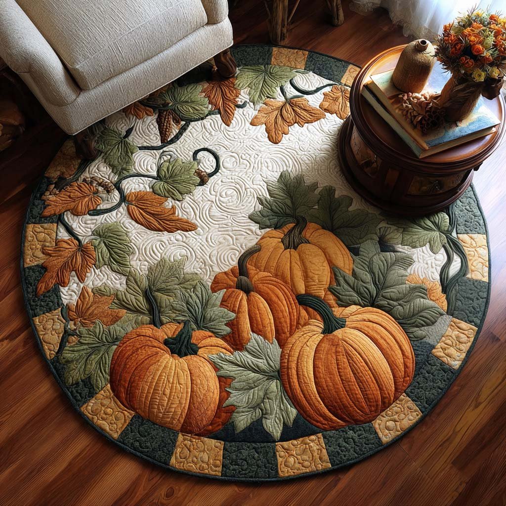 Spiced Lantern Round Mat Rug - washable non-slip printed rug