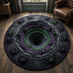Spider Hole Round Mat Rug - washable non-slip printed rug