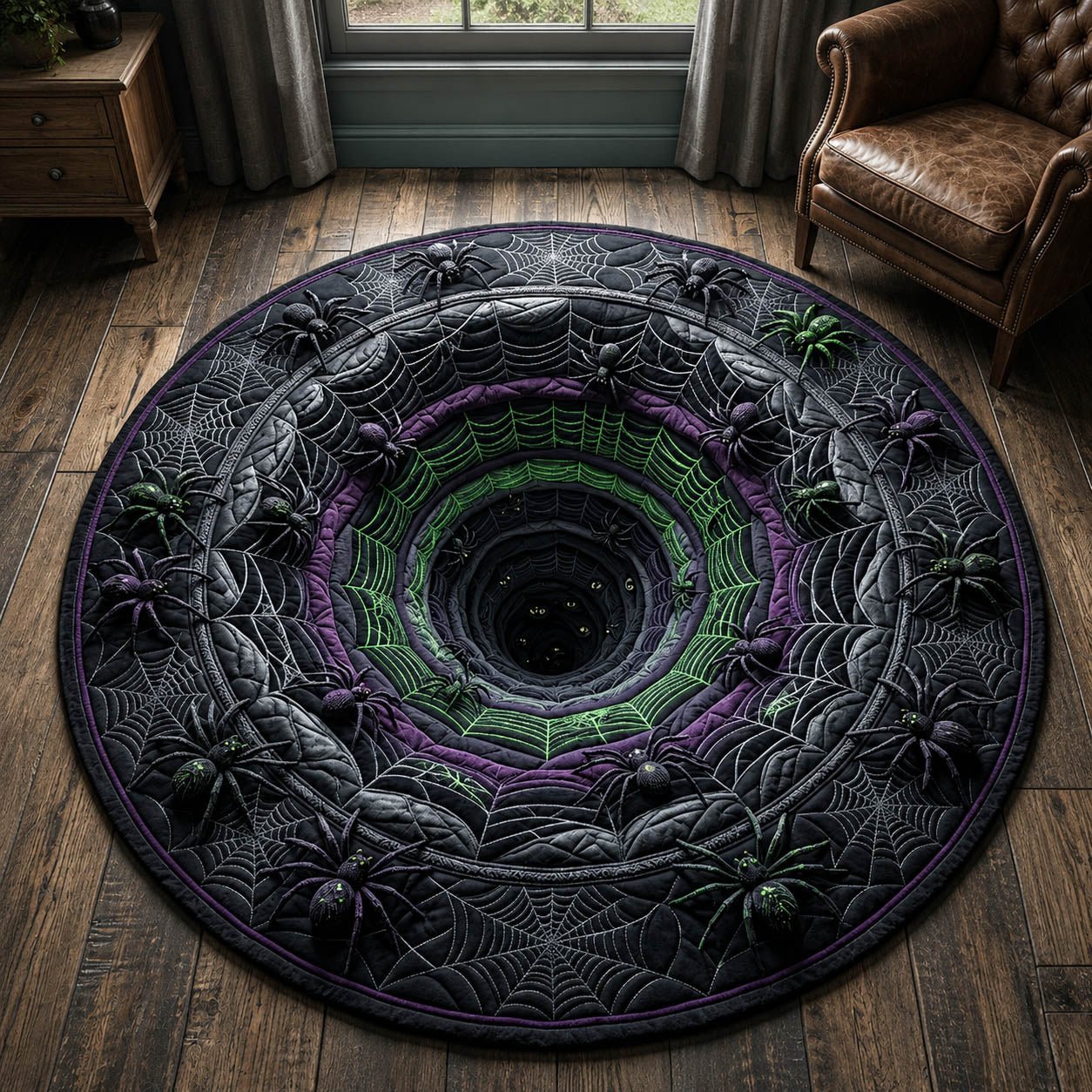 Spider Hole Round Mat Rug - Nature Design | Serene Home Decor