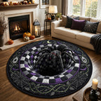 Spider Queen Vortex (Design 6) Round Mat Rug - washable non-slip printed rug