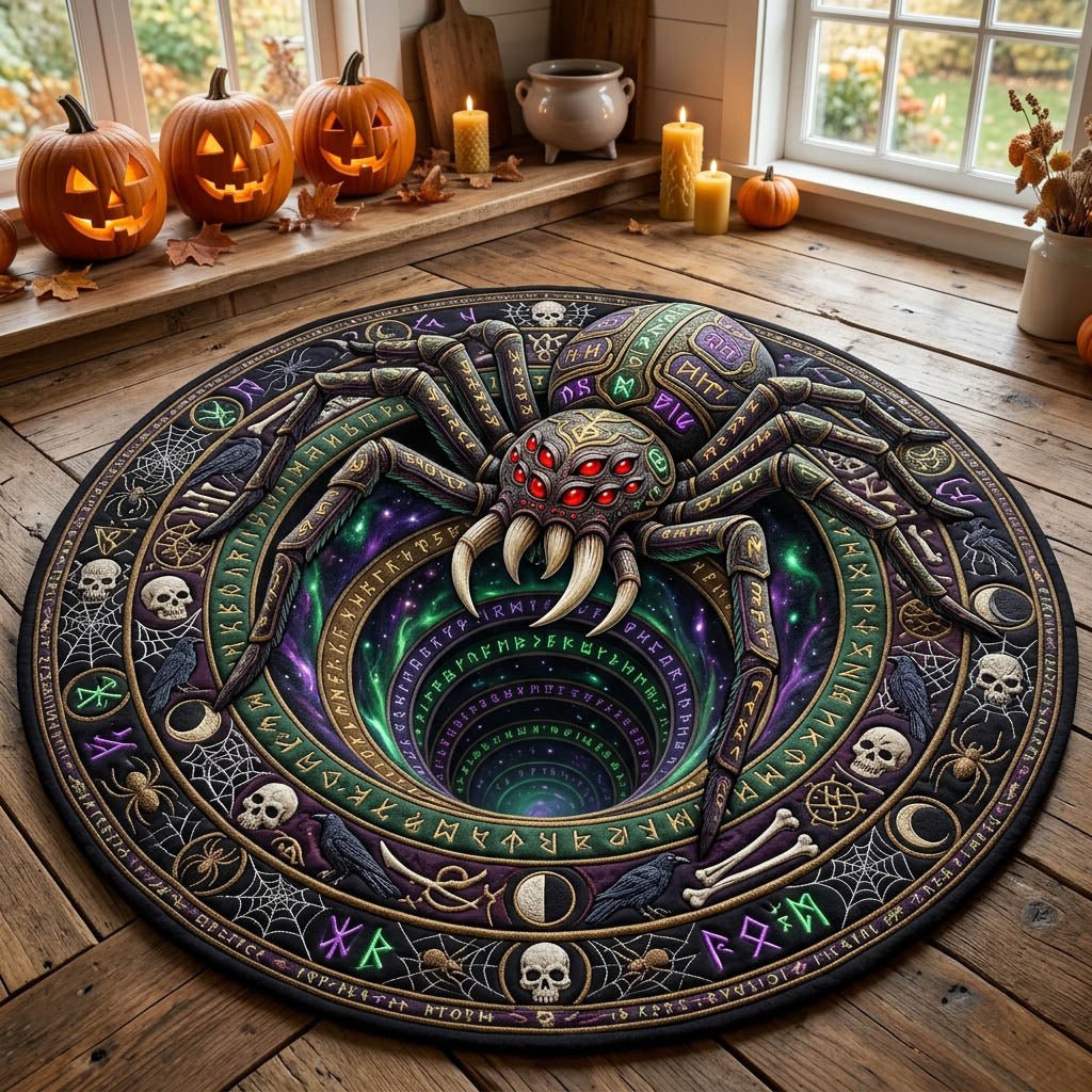 Spider Queen Vortex Round Mat Rug - Nature Design | Serene Home Decor