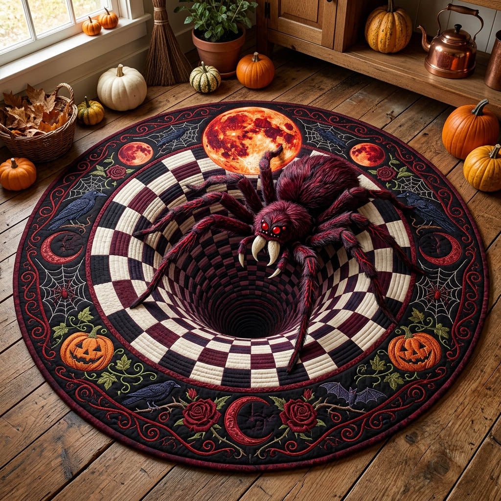 Spider Queen Vortex Round Mat Rug - Nature Design | Serene Home Decor