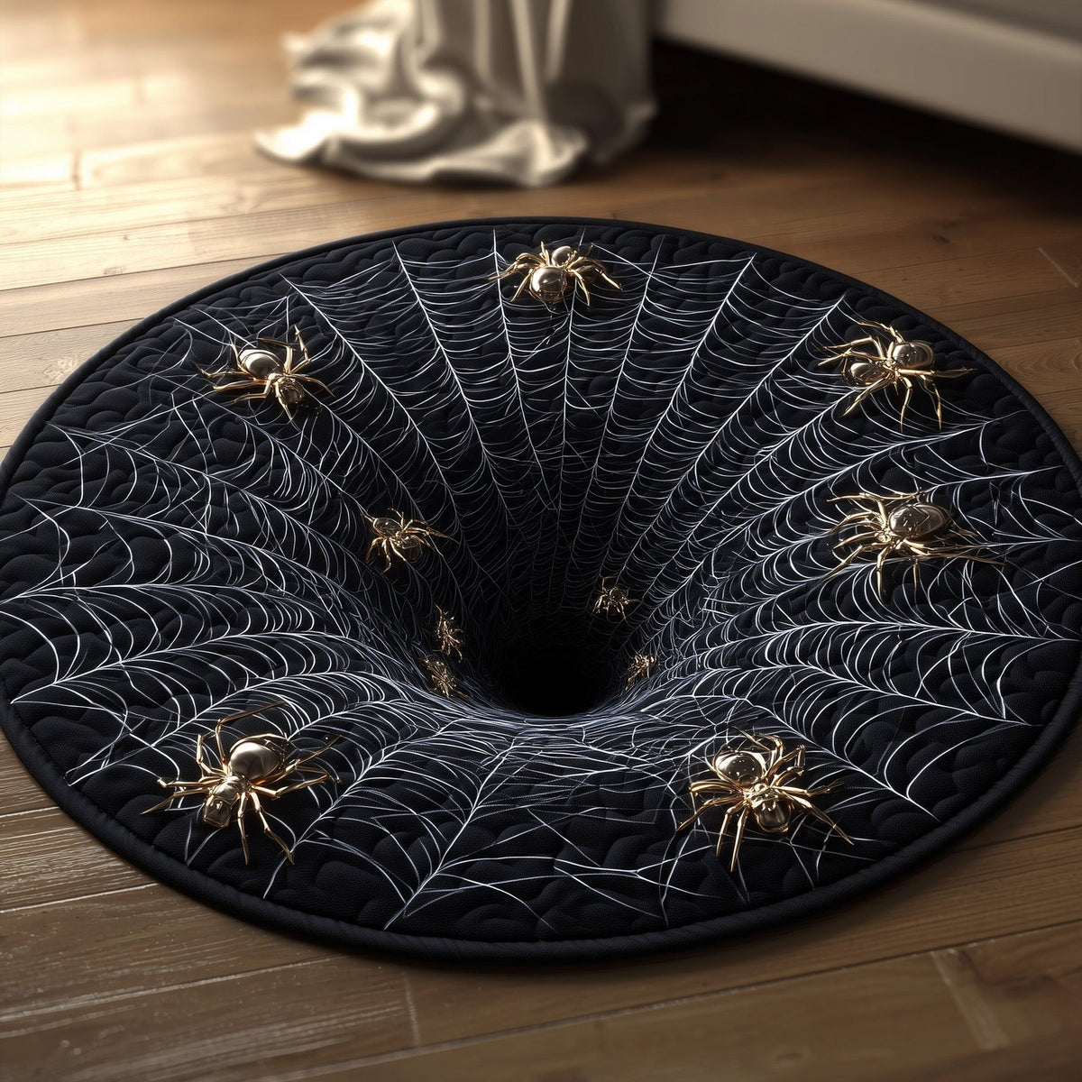 Spider Round Mat Rug - washable non-slip printed rug