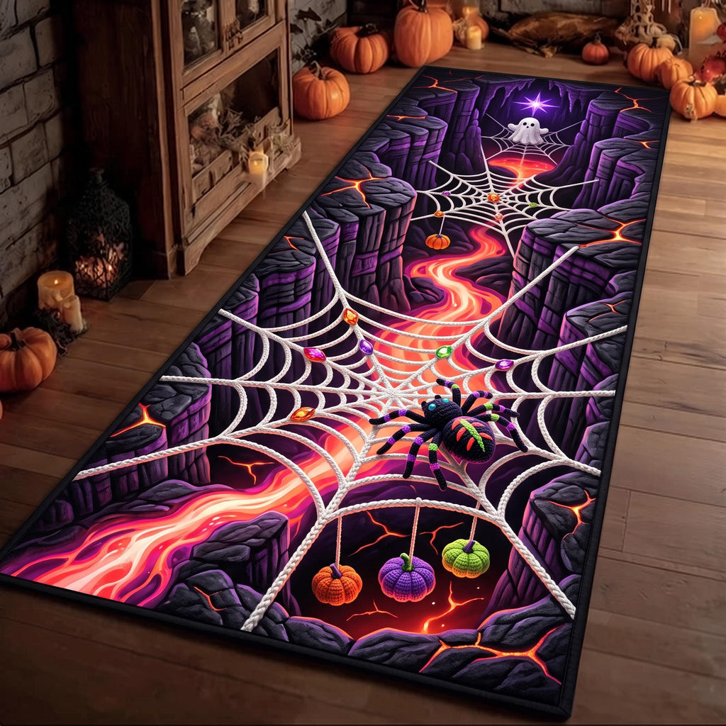 Spider Web Runner Rug - Nature Design | Serene Runner Rug - washable non-slip printed rug