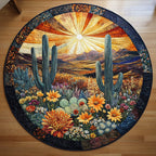 Spikes of Serenity Round Mat Rug - washable non-slip printed rug