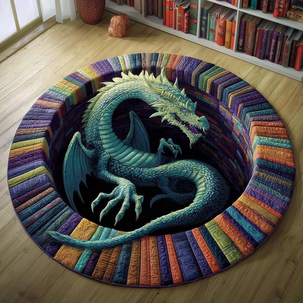 Spiral Dragon Round Mat Rug - Nature Design | Serene Home Decor