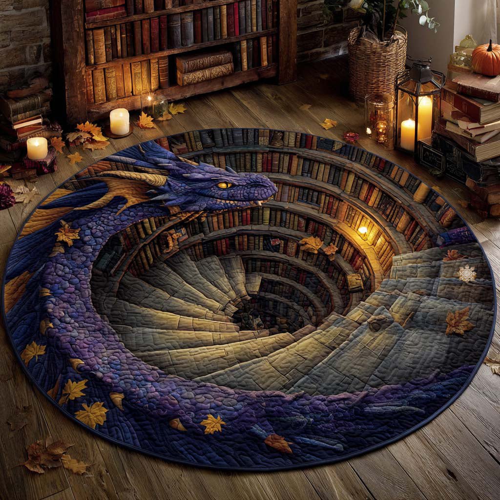 Spiral Watcher Round Mat Rug - washable non-slip printed rug