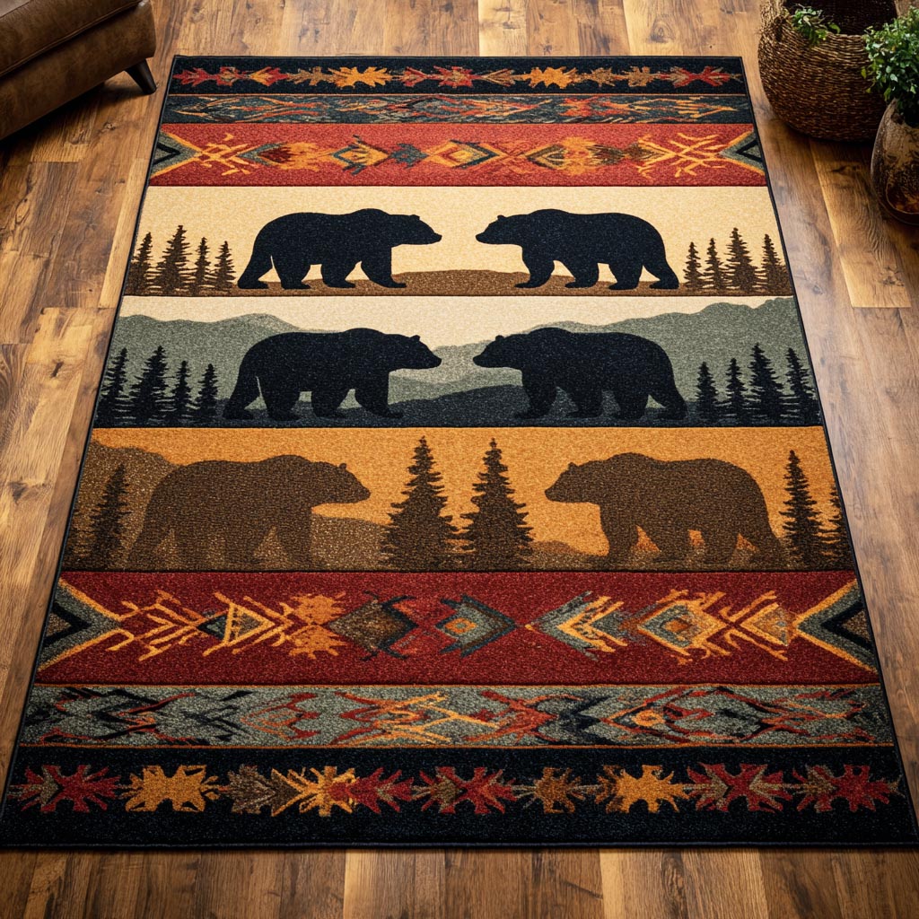 Spirit Bear area rug in a living room