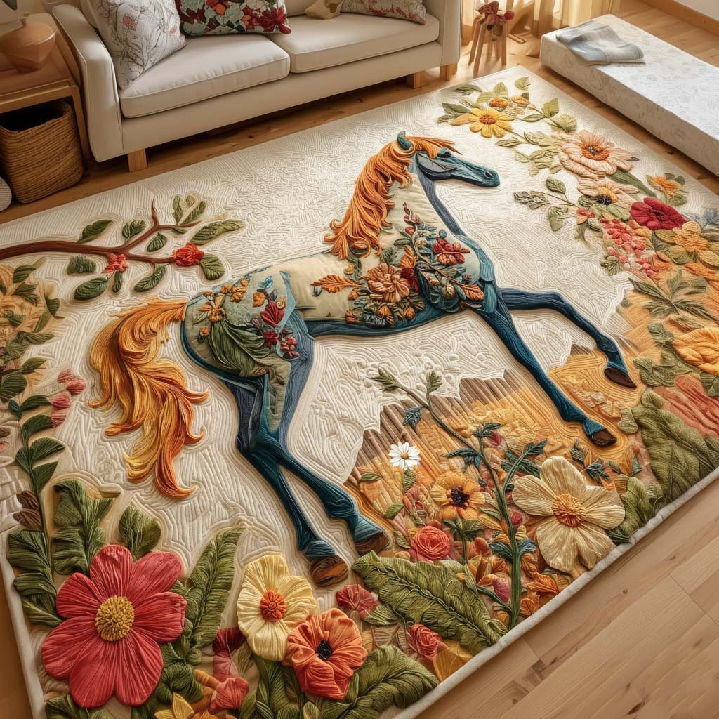 Spirit Horse area rug in a living room