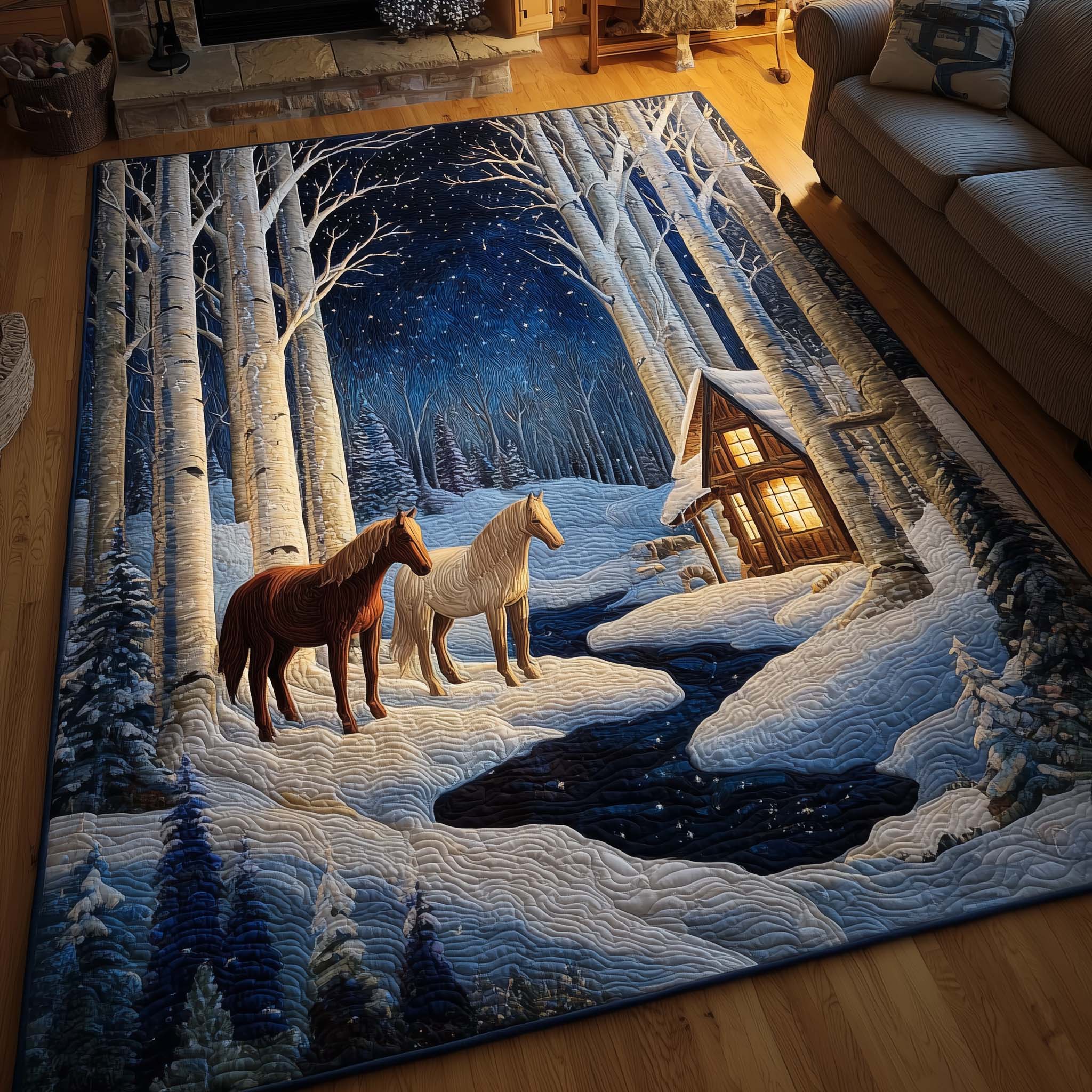 Spirit Horse area rug in a living room
